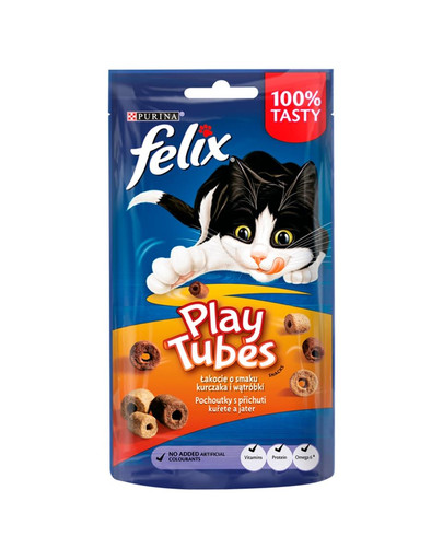 FELIX Play Tubes s príchuťou kuraťa a pečene 8x50 g