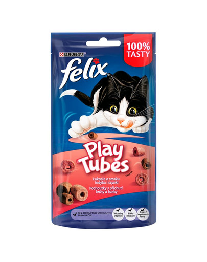 FELIX Play Tubes s príchuťou morky a šunky 8x50 g