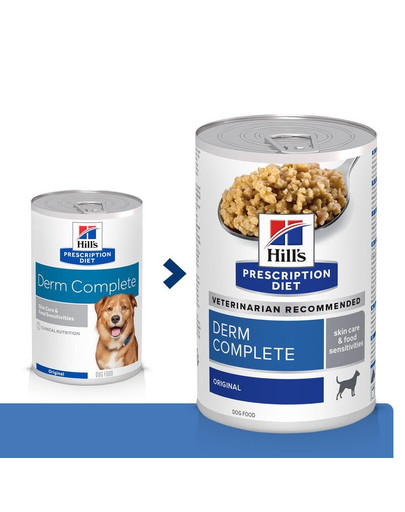 HILL'S Prescription Diet Canine Derm Complete - Konzerva pre psov s alergiami 370 g