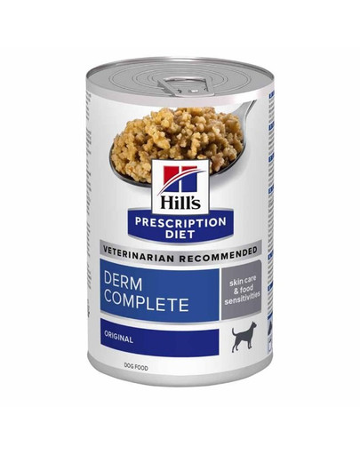 HILL'S Prescription Diet Canine Derm Complete - Konzerva pre psov s alergiami 370 g