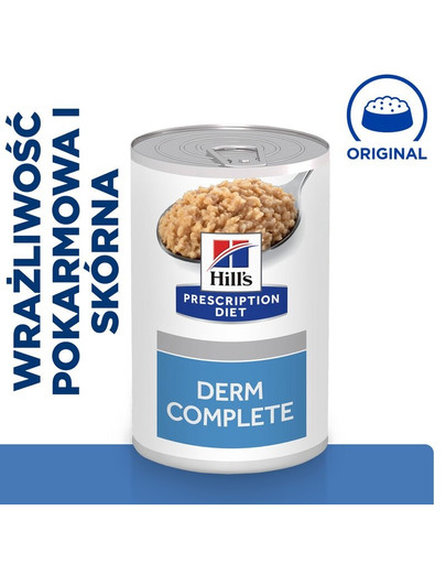 HILL'S Prescription Diet Canine Derm Complete - Konzerva pre psov s alergiami 370 g