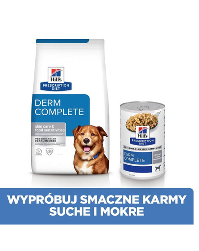 HILL'S Prescription Diet Canine Derm Complete - Konzerva pre psov s alergiami 370 g
