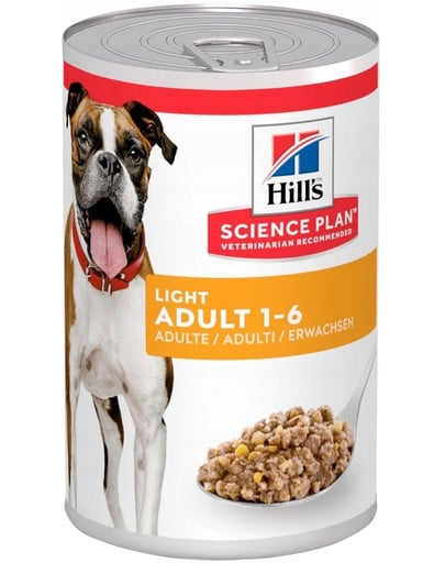 HILL'S Science Plan Canine Adult Light Chicken - Konzervy s kuracím mäsom pre dospelých psov s nadváhou 370 g