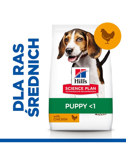 HILL'S Science Plan Puppy <1 Medium breed 14 kg s kuraťom