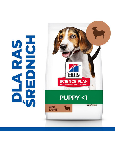 HILL'S Science Plan Puppy <1 Medium breed 14 kg s jahňacím a ryžou