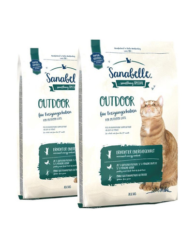 SANABELLE Outdoor krmivo s hydinovým mäsom a pečeňou 20 kg (2 x 10 kg)