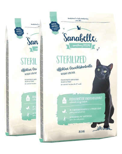 SANABELLE Sterilized Krmivo pre mačky po kastrácii 20 kg (2 x 10 kg)