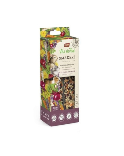 VITAPOL Smakers Babičkina posteľ pre hlodavce a králika 90 g