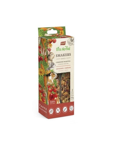 VITAPOL Smakers červená zelenina pre hlodavce a králiky 90g