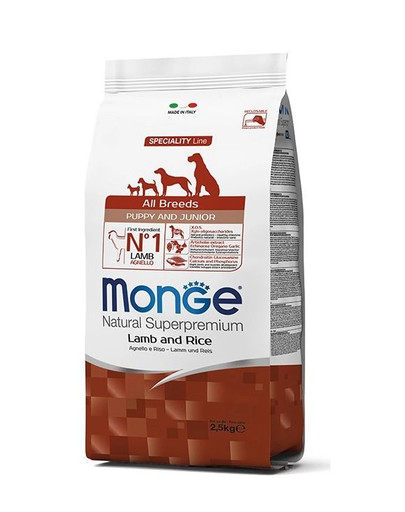 MONGE Puppy Jahňacie, ryža a zemiaky 2,5 kg