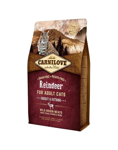 CARNILOVE Cat Grain Free Reindeer Adult Energy & Outdoor 6kg