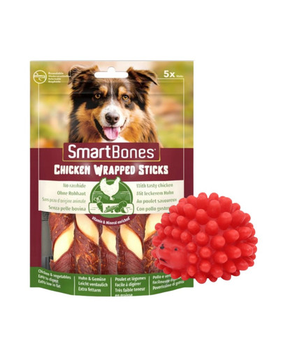 SMARTBONES Chicken Wrap Sticks medium – Žuvacie tyčinky s kuracím mäsom x 2 + hračka