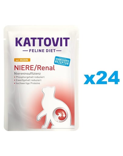 KATTOVIT Feline Diet Niere/Renal s kuracím 24 x 85 g