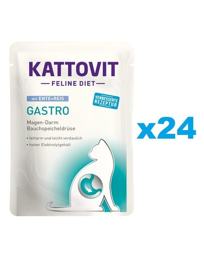 KATTOVIT Feline Diet Gastro Kačacie s ryžou 24 x 85 g