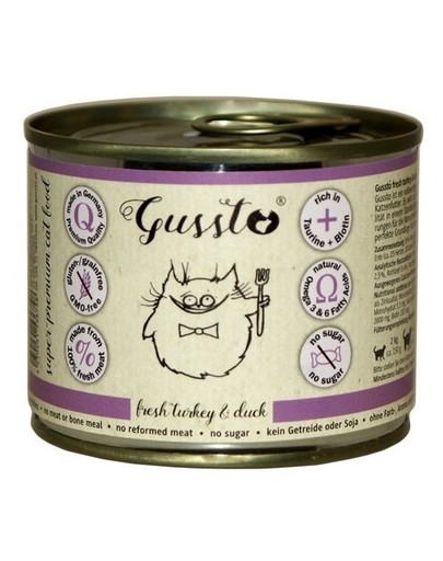 GUSSTO Cat Fresh Turkey & Duck pre mačky, moriak a kačica 12x200 g