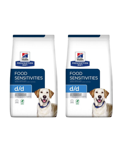 Hill's PRESCRIPTION DIET d/d Food Sensitivities suché krmivo pre psov s kačicou a ryžou 24 kg (2x12 kg)