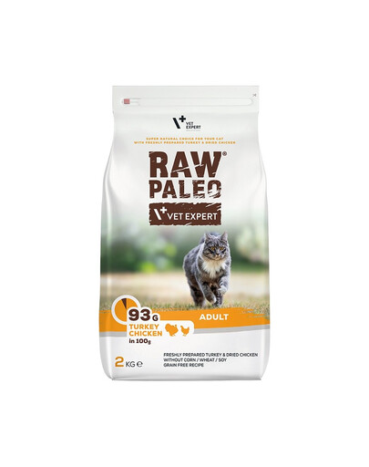 VETEXPERT Raw Paleo Adult Cat Turkey&Chicken 2 kg