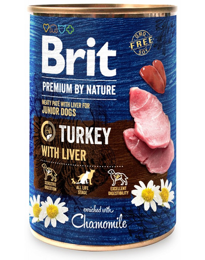 BRIT Premium by Nature Paštéta pre šteňatá z morčacieho mäsa a pečene 36 x 400 g