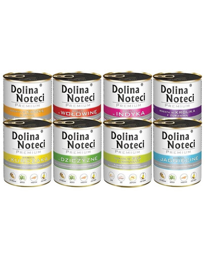 DOLINA NOTECI Premium Konzerva pre psov Mix chutí bez rýb 10x800g