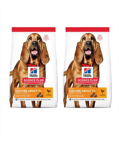 HILL'S Science Plan 7+ Dog Mature Light Medium Chicken 2 x 14 kg