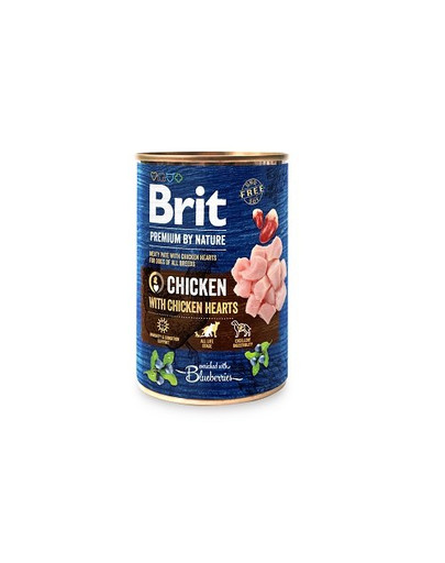 BRIT Premium by Nature Chicken&Hearts 12 x 400 g Konzerva pre psov s kuracím mäsom
