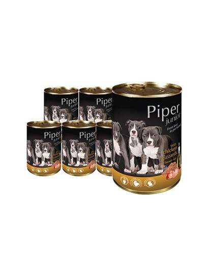 DOLINA NOTECI PIPER Junior s kuracími žalúdkami a ryžou 24x400 g