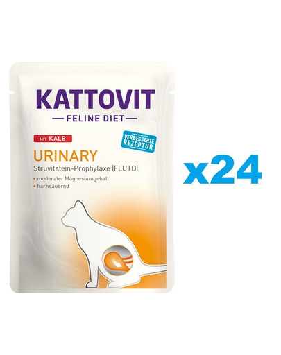 KATTOVIT Feline Diet Urinary s teľacím 24 x 85 g