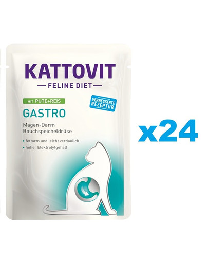 KATTOVIT Feline Diet Gastro Morčacie s ryžou 24 x 85 g