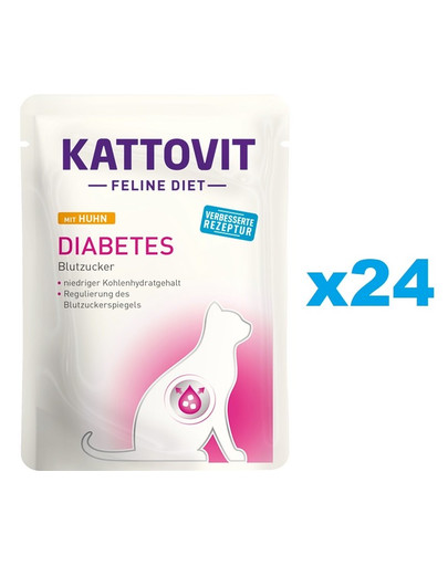 KATTOVIT Feline Diet Diabetes Chicken 24 x 85 g
