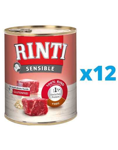 RINTI Sensible Hovädzie s ryžou 12 x 800 g