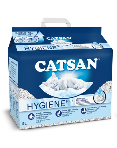 CATSAN Hygiene Plus 5 l prírodná podstielka pre mačky