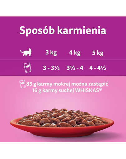 WHISKAS mokré kompletné krmivo pre dospelé mačky v omáčke 40x85 g