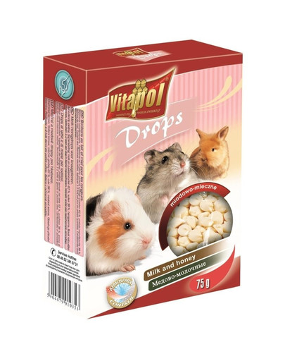 VITAPOL Kvapky pre hlodavce mliečno-medové 75 g