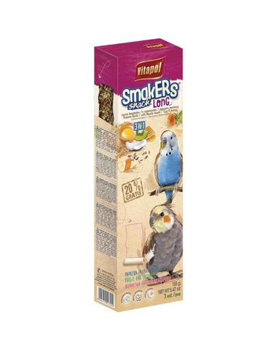 VITAPOL Smakers Long Mix 3v1 Tropické ovocie / vaječné-medové pre andulky a papagáje