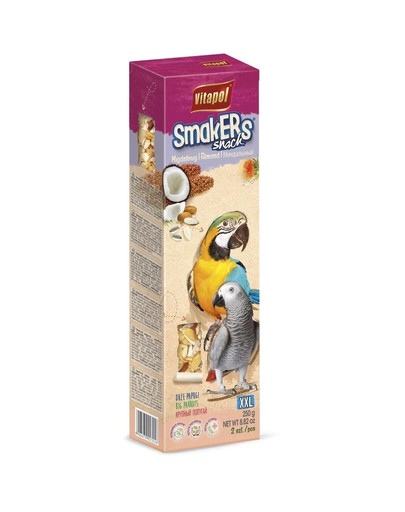 VITAPOL Smakers Tyčinky XXL s mandľami pre veľké papagáje 250 g