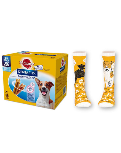 PEDIGREE Dentastix Maškrta pre psov malé plemená 8 x 110 g +  ponožky  ZADARMO
