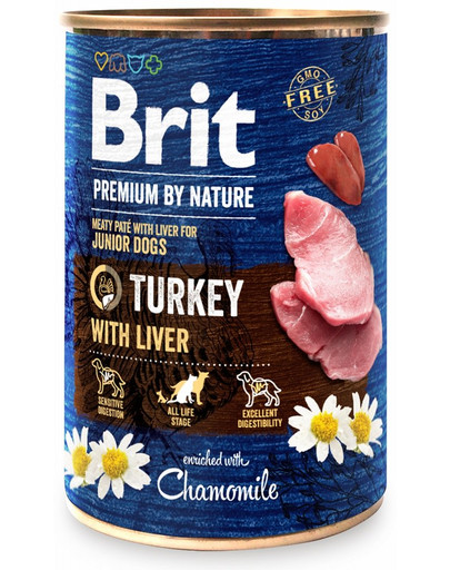 BRIT Premium by Nature Paštéta pre šteňatá z morčacieho mäsa a pečene 24 x 400 g