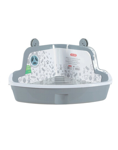 ZOLUX Veľké rohové WC 415x310x205 mm sivé