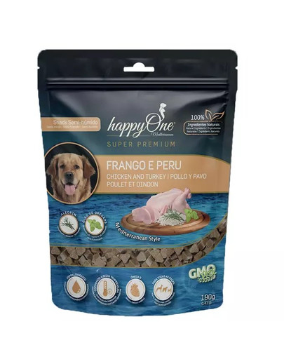 DIVINUS Maškrta pre psov Happyone Mediterraneum s kuracím mäsom 190g