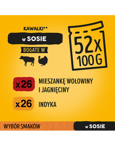 PEDIGREE Adult hovädzie, jahňacie, morčacie a mrkva pre dospelých psov 4x100g