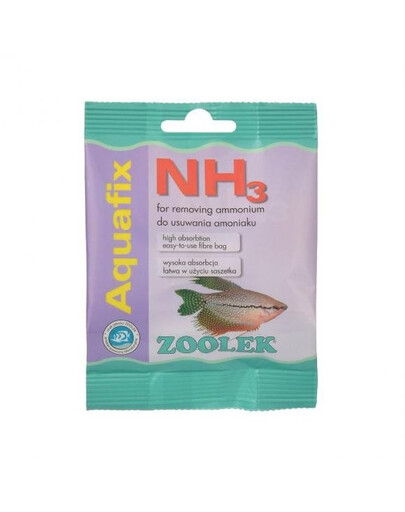 ZOOLEK Aquafix NH3 filtračná kazeta vo vrecku obsahujúca hlinitokremičitý sorbent na odstraňovanie amoniaku