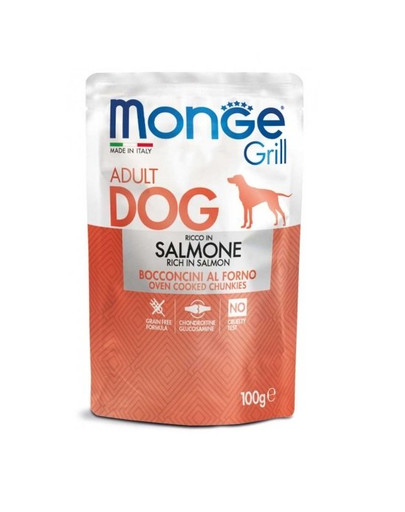 MONGE Grill Kapsička s lososom 100g