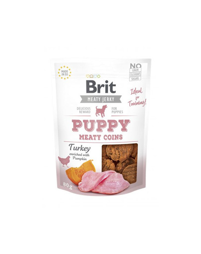 BRIT Jerky Snack Turkey Meaty coins for Puppies 80g