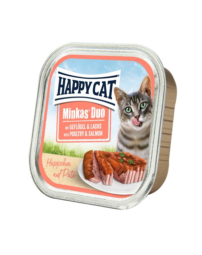 HAPPY CAT Duo set, Kuracie a Losos 100 g