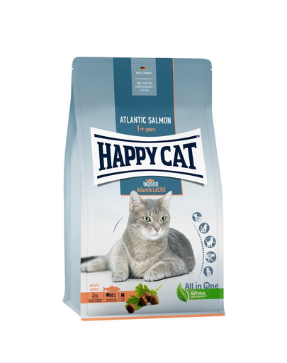 HAPPY CAT Indoor Granule pre domáce mačky losos atlantický 4 kg