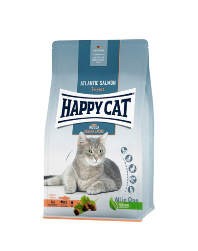 HAPPY CAT Indoor Granule pre domáce mačky losos atlantický 4 kg
