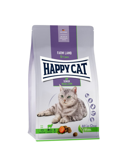 HAPPY CAT Senior Granule pre staršie mačky s jahňacím mäsom 4 kg