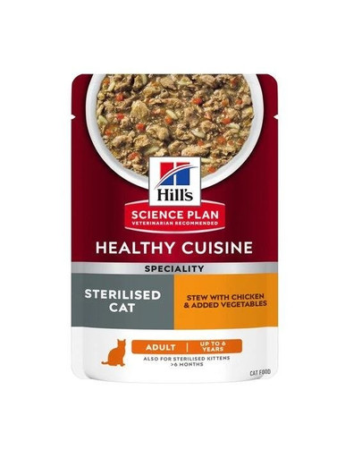 HILL'S Science Plan Adult Feline Healthy Cuisine Stew with chicken 12x80 g