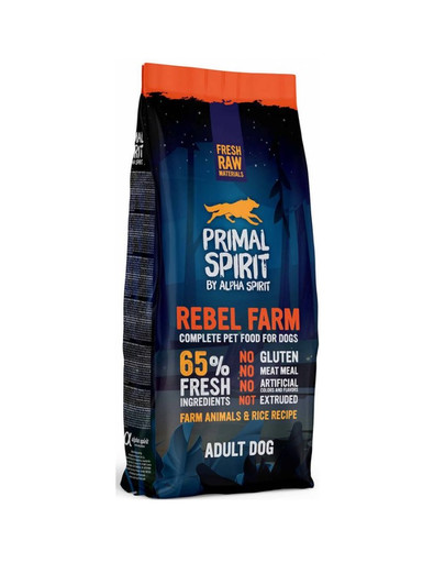 PRIMAL SPIRIT Rebel Farm  krmivo pre psov, kuracie mäso a ryby 12 kg