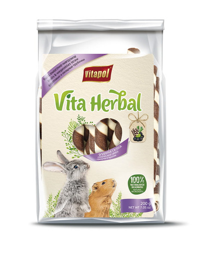 VITAPOL Ovocno - zeleninové tubičky pre hlodavce a králika 200g